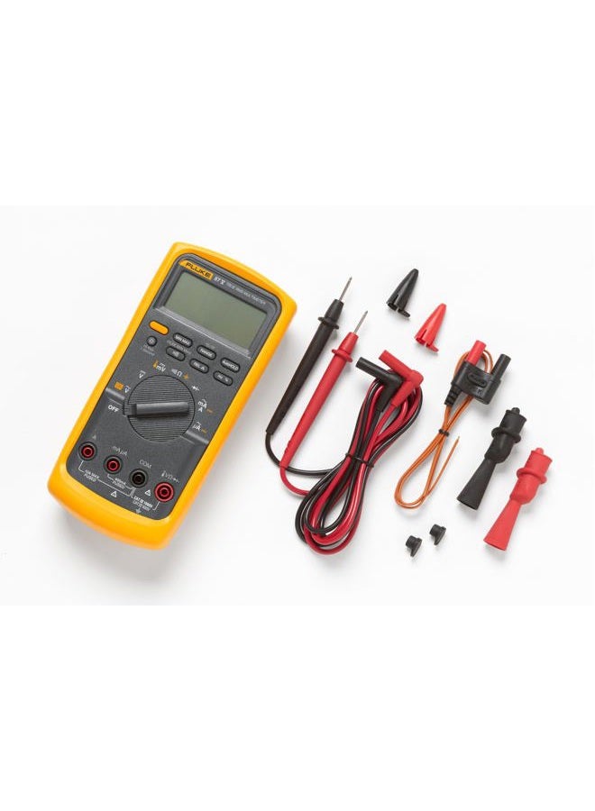 FLUKE 87V Industrial Digital Multimeter, for Advanced Troubleshooting, Measures 1000 V AC/DC, Peak Min/Max, Low Pass Filter, Includes TL75 Test Leads, AC175 Alligator Clips, 80BK Temp Probe - Image 2