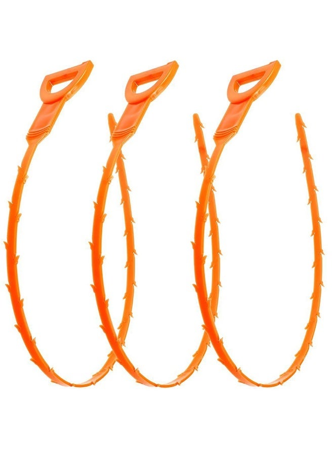 Drain Clog Remover, 3 Pack 19.6 Inch Snake Clog Remover Tool, Drain Cleaner Tool for Sink, Tube Drain Cleaning, Hair Clog Remover for Shower Kitchen Sink Bath Tub Bathroom. - Image 1