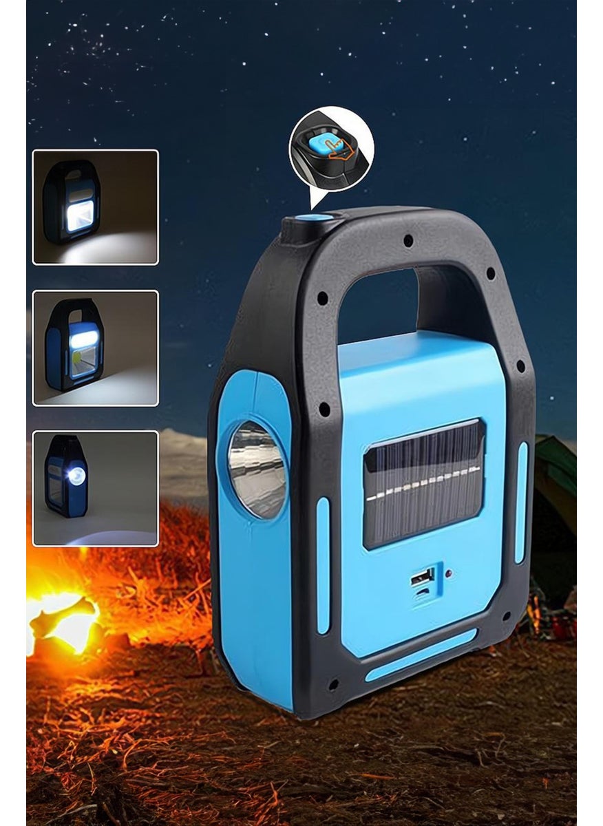 Markafox Multifunctional 3 Mode Solar Camping Lantern Camping Lamp Rechargeable Flashlight Searchlight  - Image 1