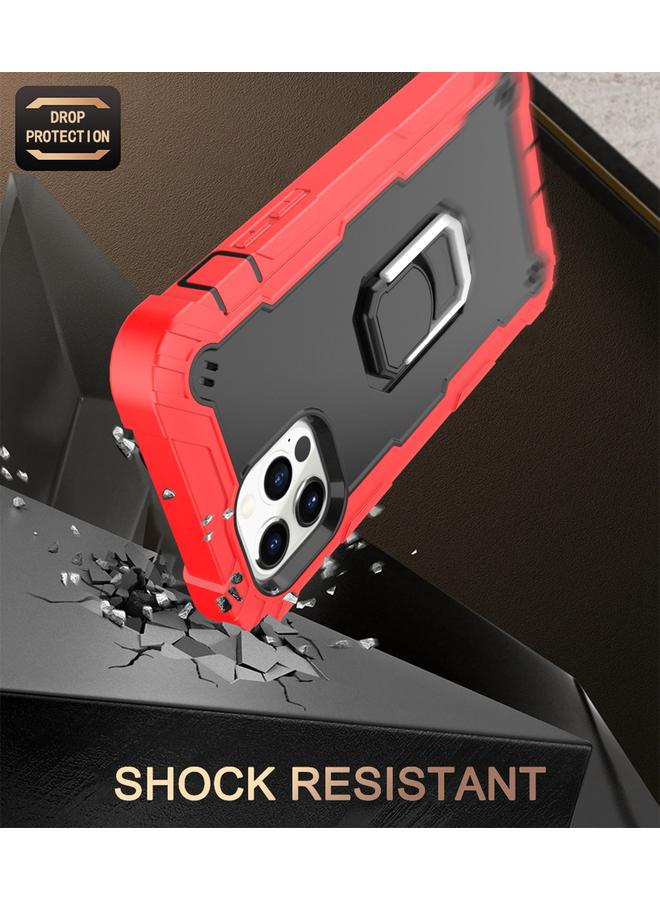 اس-توب جراب لهاتف iPhone 12 mini PC + جراب مطاطي مقاوم للصدمات بثلاث طبقات مع حامل دوار - Image 4