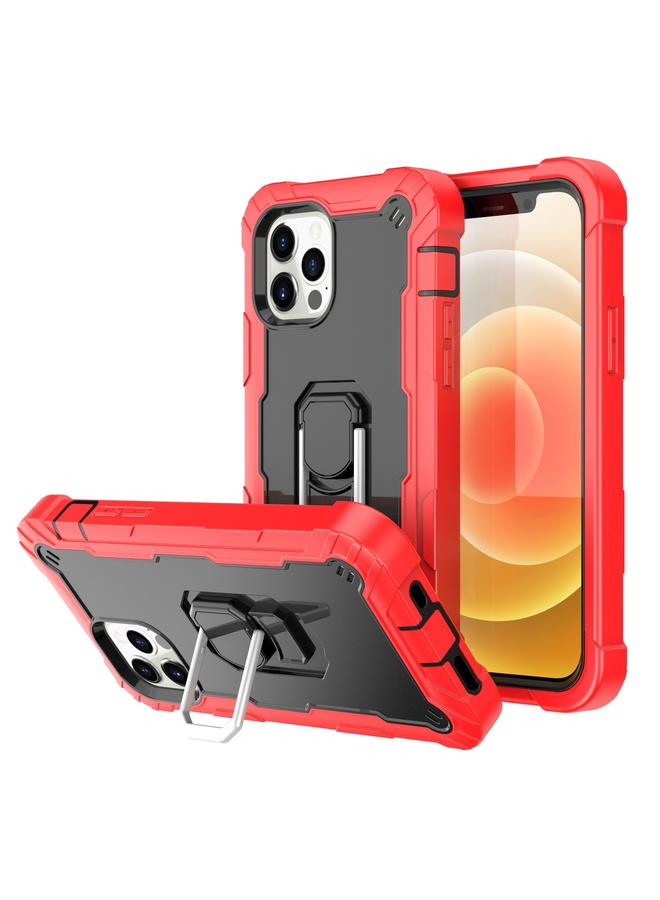 اس-توب جراب لهاتف iPhone 12 mini PC + جراب مطاطي مقاوم للصدمات بثلاث طبقات مع حامل دوار - Image 1