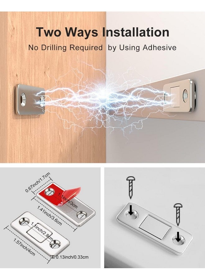 Boniry Cabinet Door Magnets Self Adhesive | Cabinet Magnetic Catch with Strong Adhesive & Screws, Door Magnets to Hold Door Furniture Safety Latches for Kitchen Cupboard Closet & Sliding Door (4) - Image 5