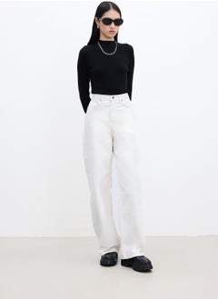 Manuka Gabardine Baggy Trousers Beige  - Image 3