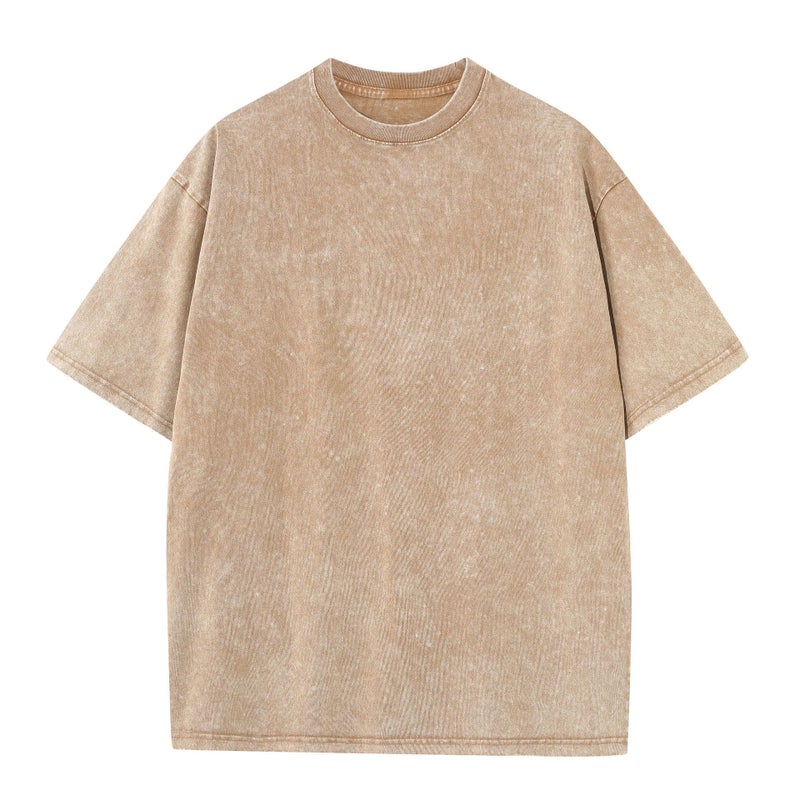 230G Pure Cotton American Washed Old Large Size T-Shirt Men'S And Women'S Short Sleeve Summer Loose Ins Tide Brand Joker Hong Kong Style Xi - Image 1