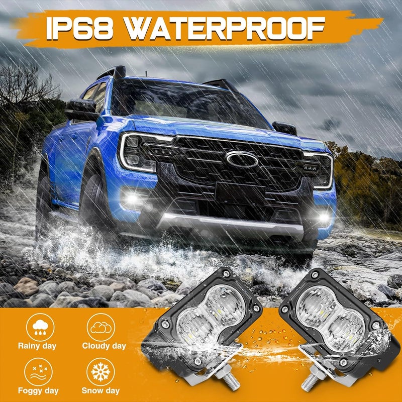 Niking Auto 2Pcs 3 Inch 40W LED Pods Light for Off Road Fog Lights - Image 4