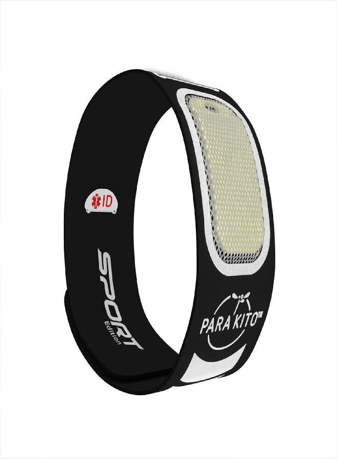 PARA'KITO Mosquito Insect & Bug Repellent Wristband - Waterproof, Outdoor Pest Repeller Bracelet w/Natural Essential Oils - Sport Edition (Black) - Image 1
