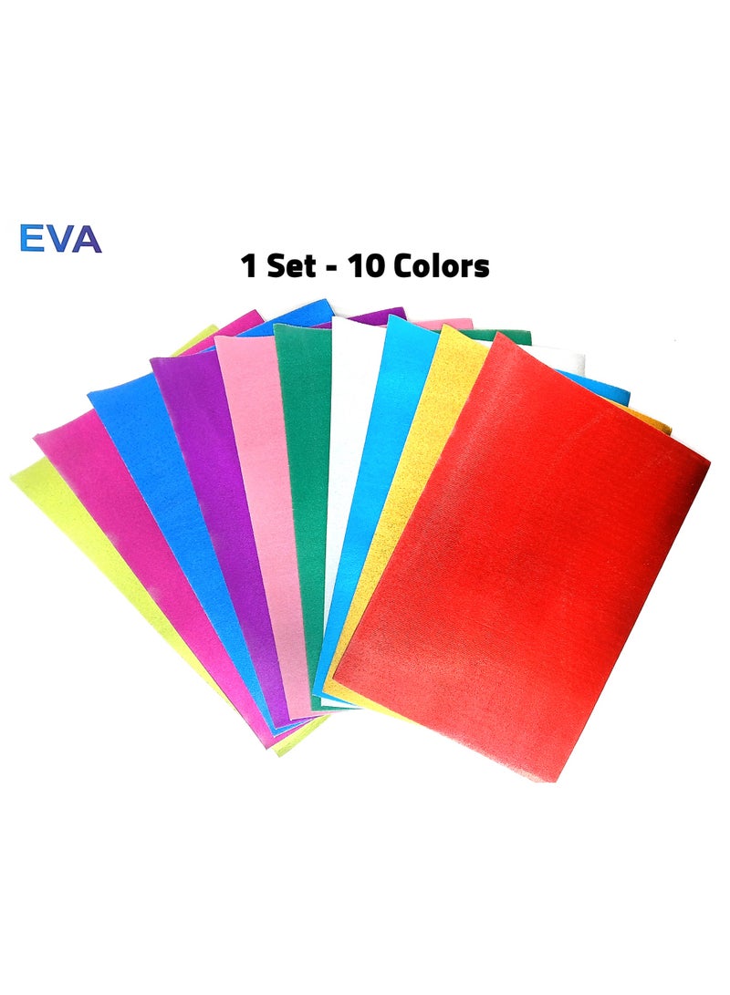 Eva Colored Metallic Foam Sheets Pack Of 10 Pcs 20*30cm Duopu - EVA - Image 1