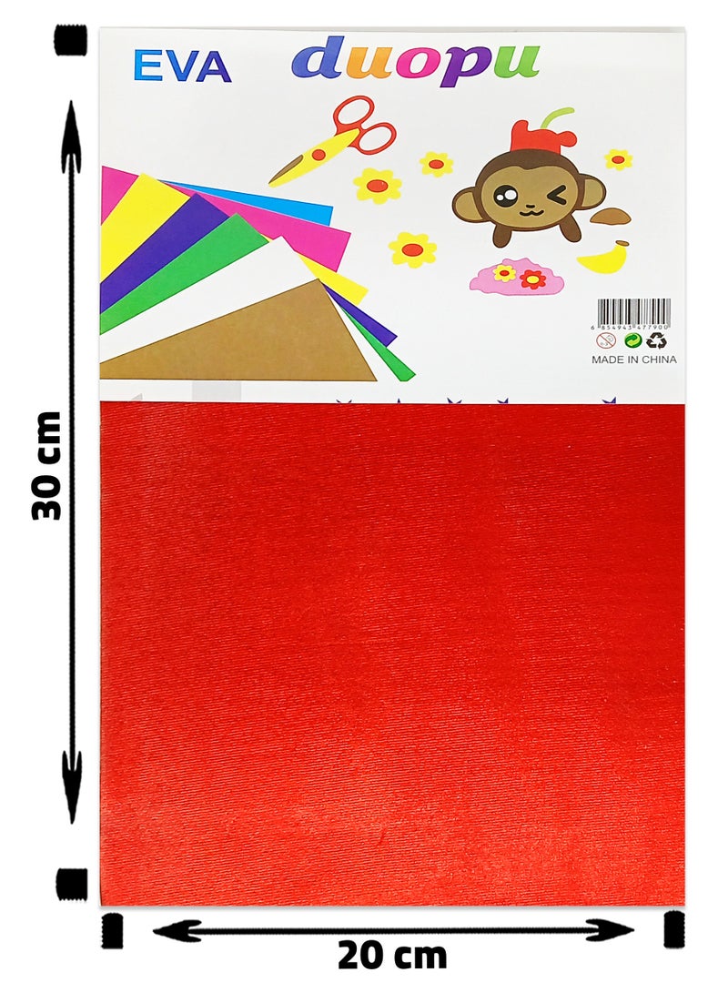 Eva Colored Metallic Foam Sheets Pack Of 10 Pcs 20*30cm Duopu - EVA - Image 2