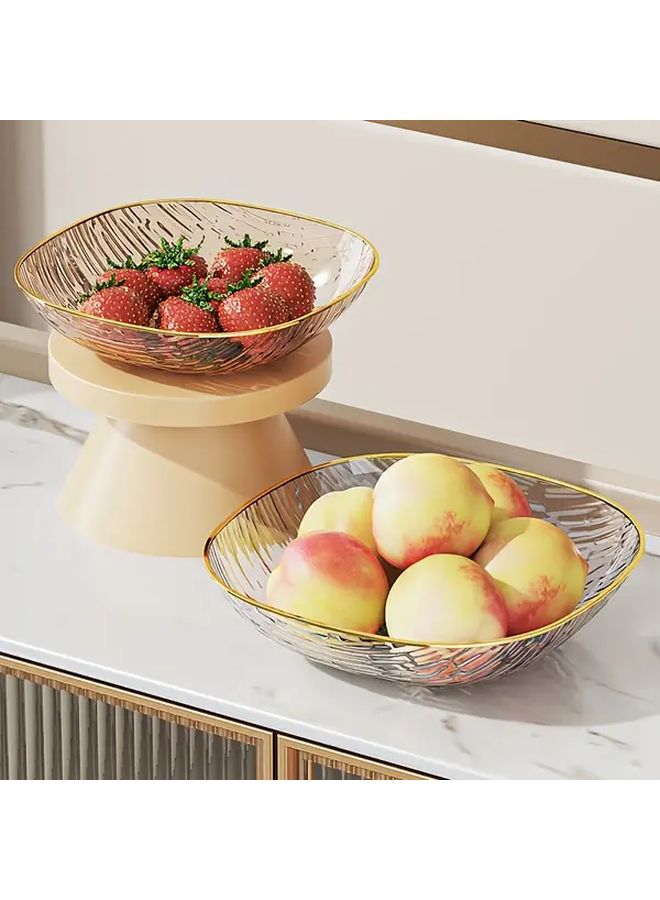 1/2 Oval Salad Plate Blue Transparent Fruit Storage Dish Portable Easy Carry Kitchen Desktop Organizer For Party And Home Use - Image 4