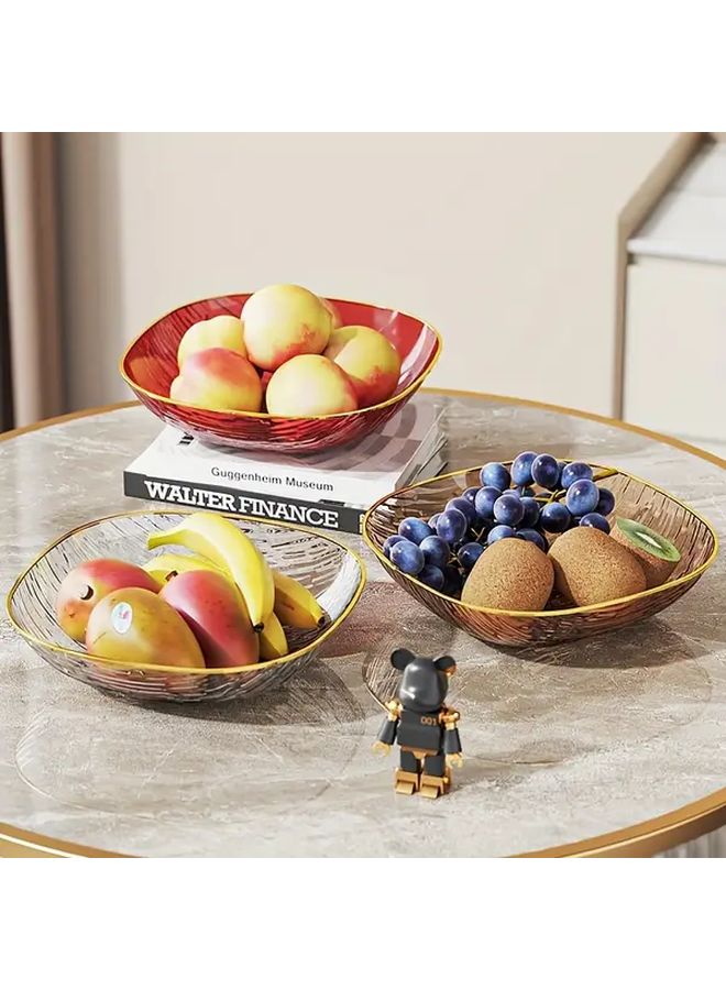 1/2 Oval Salad Plate Blue Transparent Fruit Storage Dish Portable Easy Carry Kitchen Desktop Organizer For Party And Home Use - Image 2