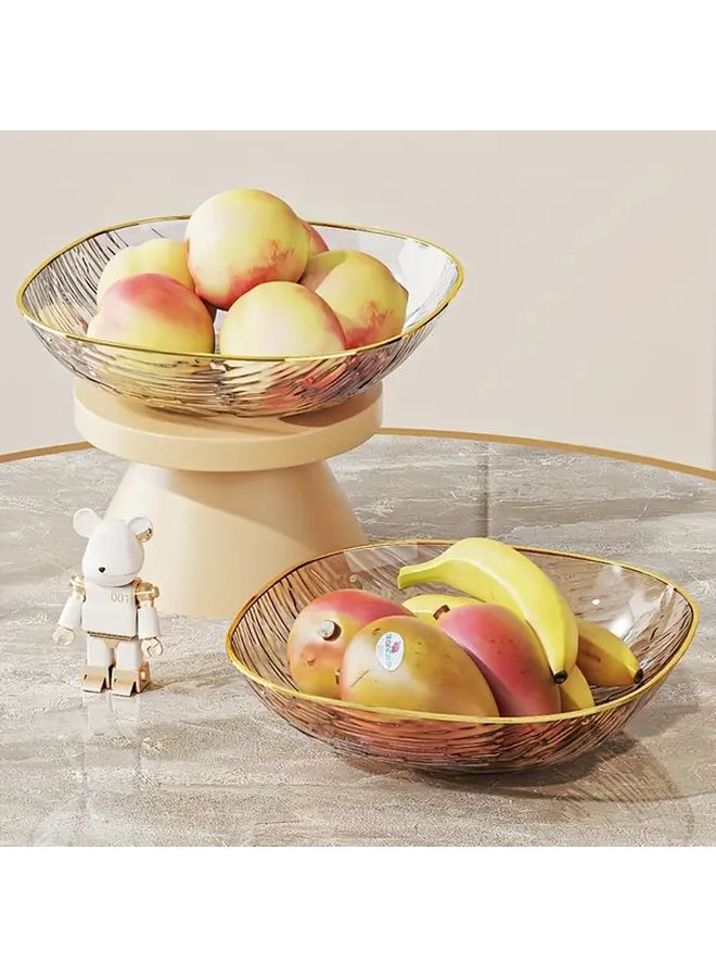1/2 Oval Salad Plate Blue Transparent Fruit Storage Dish Portable Easy Carry Kitchen Desktop Organizer For Party And Home Use - Image 5