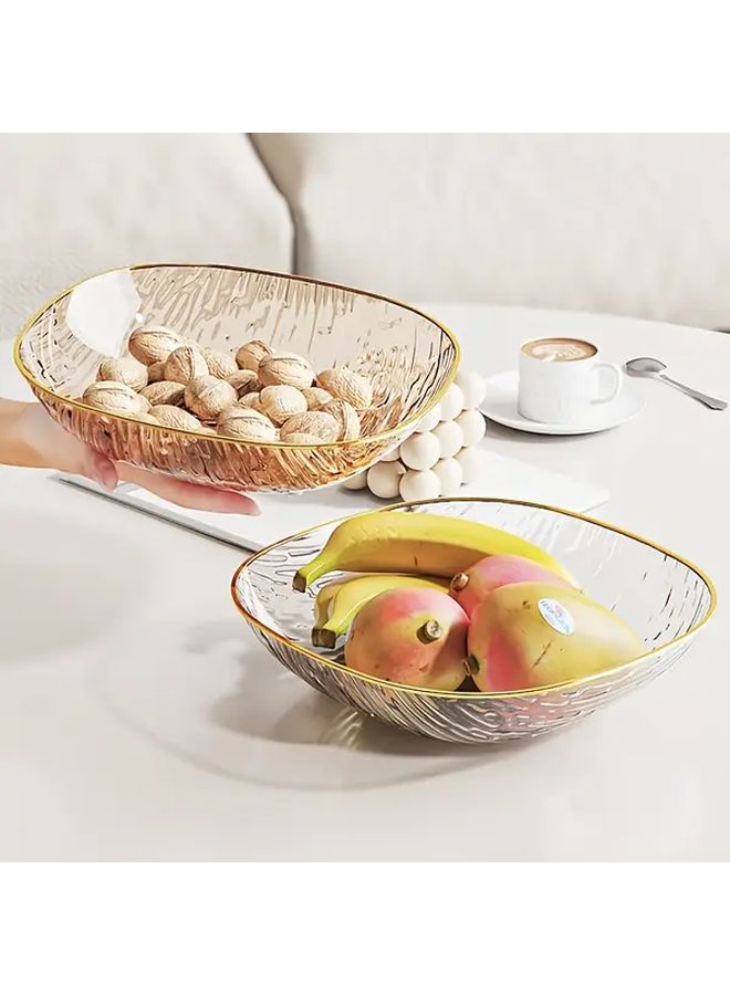 1/2 Oval Salad Plate Blue Transparent Fruit Storage Dish Portable Easy Carry Kitchen Desktop Organizer For Party And Home Use - Image 3