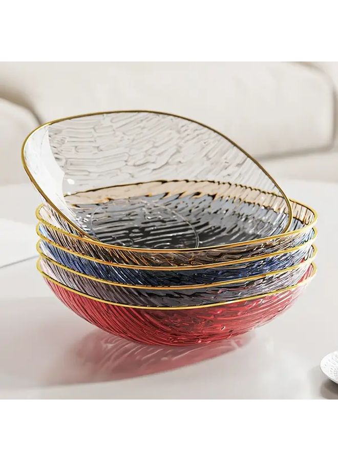 1/2 Oval Salad Plate Blue Transparent Fruit Storage Dish Portable Easy Carry Kitchen Desktop Organizer For Party And Home Use - Image 1
