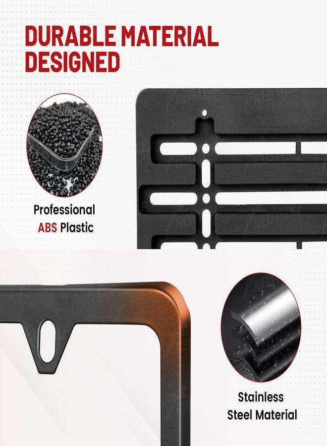 RED WOLF License Plate Bracket Holder w/License Plate Frame Universal Fit Vehicles Truck Mount Front Bumper Car Tag Lock Screws Caps Nuts Wrench Kit Black - Image 3