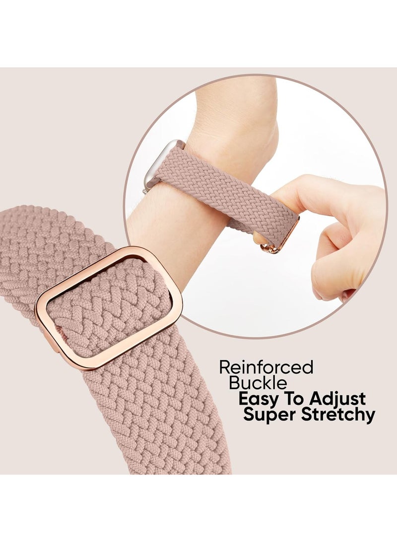 6 Pack Braided Stretchy Bands Compatible with Apple Watch Band 38mm 40mm 41mm 42mm Women Men, Adjustable Nylon Solo Loop Elastic Straps for iWatch Series 10 9 8 7 6 5 4 3 SE Ultra - Image 5