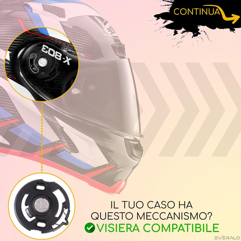 Generic Everalo Compatible with Xlite 802rr Visor - x803 - x802 - x802r - x702 - x661 - x603 - xsf 02 - Helmet Visor Nolan Compatible Pinlock Ready (Clear)  - Image 2