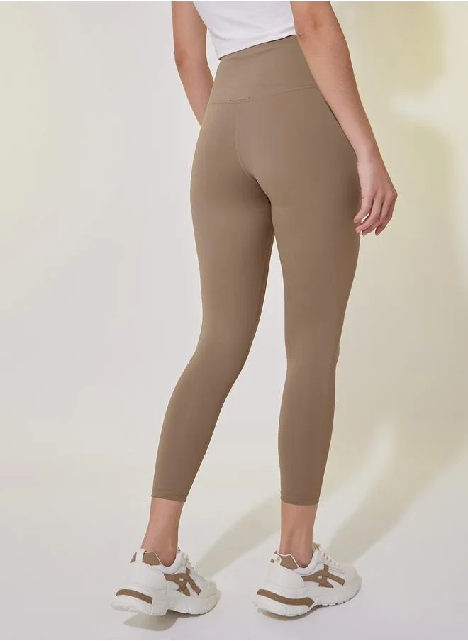 ستايلي Solid Elasticized Waistband Cropped Leggings