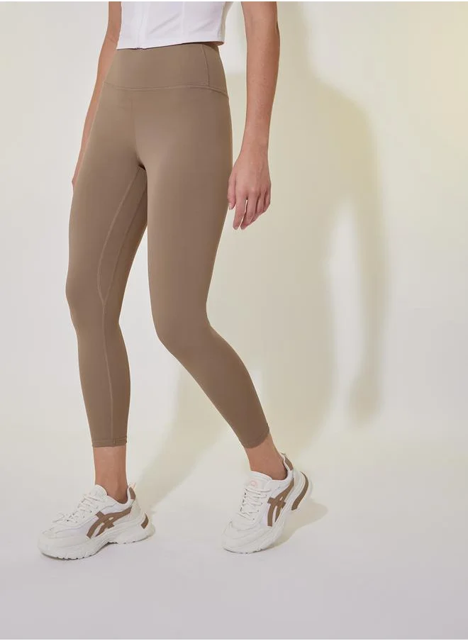 ستايلي Solid Elasticized Waistband Cropped Leggings