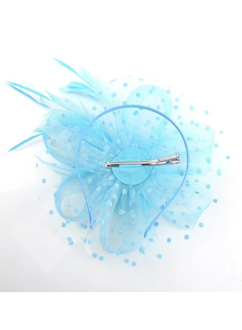 دىدانيالا قبعة دانييلا موناليزا للنساء لحفلات الشاي - أزرق سماوي - Image 4