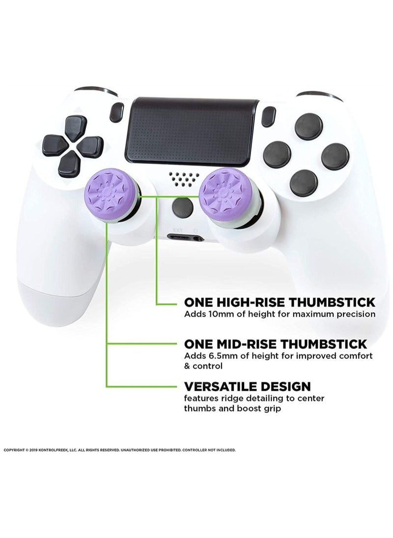Y&D Galaxy Purple لأجهزة PlayStation 4 (PS4) و5 (PS5) أعواد الإبهام ذات الأداء، أداء قبضة وحدة التحكم المتوافقة، أغطية عصا الإبهام ذات الطابع الخاص (1 عالي الارتفاع، 1 متوسط الارتفاع، أرجواني)  - Image 2