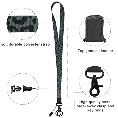 Yiflin Cool Neck Lanyard, Cute Keychain Holder for Women Men, Comfortable Long Strap with 2 Rings - Image 2