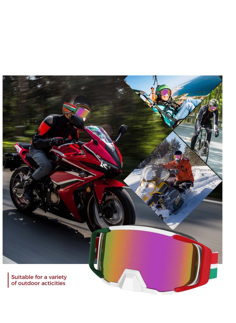 نظارات SYOSI Dirt Bike ونظارات الدراجات النارية ونظارات التزلج المضادة للضباب ونظارات موتوكروس ونظارات ATV المضادة للخدش وحماية من الأشعة فوق البنفسجية 400 مناسبة للتزلج عبر البلاد وركوب الدراجات النارية والرجال والنساء
