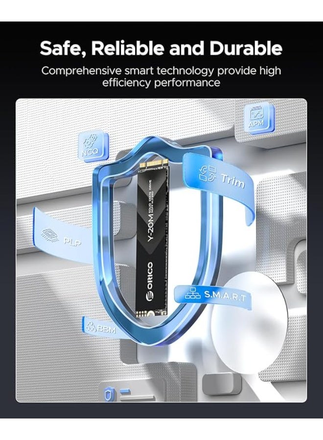 أوريكو محرك قرص صلب داخلي ORICO Y20M M.2 SATA SSD بسعة 1 ترابايت - واجهة SATA III 6Gbps بمفتاح B+M Key، سرعة قراءة تصل إلى 500 ميجابايت/ثانية للأجهزة المكتبية والمحمولة - Image 5