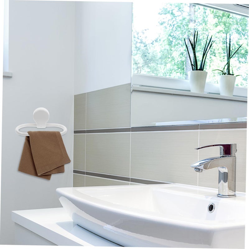 3PCS No Drill Self Adhesive Towel Ring Holder Thickened Wall Mount Rack for Bathroom Kitchen - Image 3