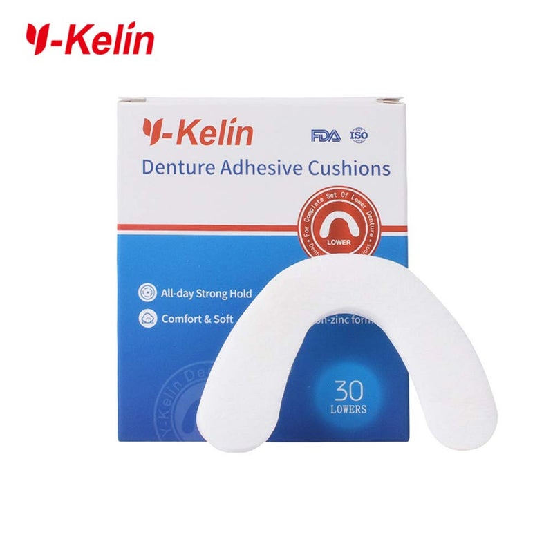Y-Kelin Lower Denture Adhesive Cushions, Adhesive-Free Denture Pads for Sore Gums, 30 Strips - Image 5