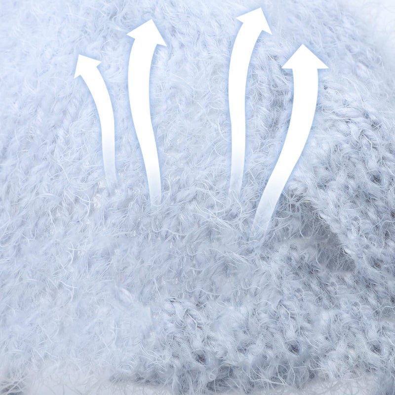 Grey Rabbit Ear Beanie Hat Soft Warm Knit Winter Cap For Newborns Photography - Image 4