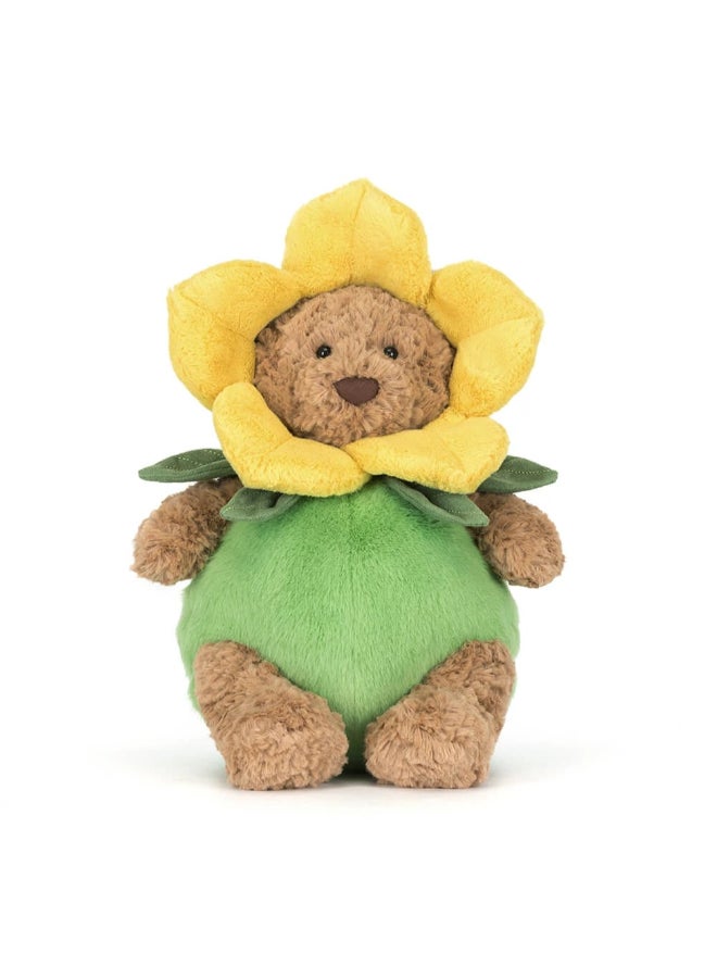 Jellycat دب بارثولوميو من جيليكات بزي النرجس، لعبة محشوة، دب تيدي ناعم في زي زهور للأطفال وجامعي التحف، هدية ربيعية لطيفة، 26 سم - Image 4