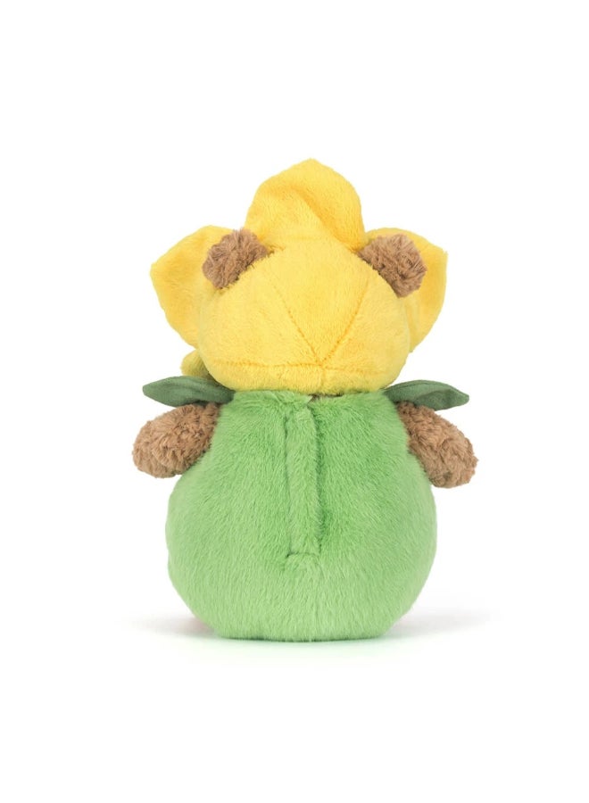 Jellycat دب بارثولوميو من جيليكات بزي النرجس، لعبة محشوة، دب تيدي ناعم في زي زهور للأطفال وجامعي التحف، هدية ربيعية لطيفة، 26 سم - Image 3