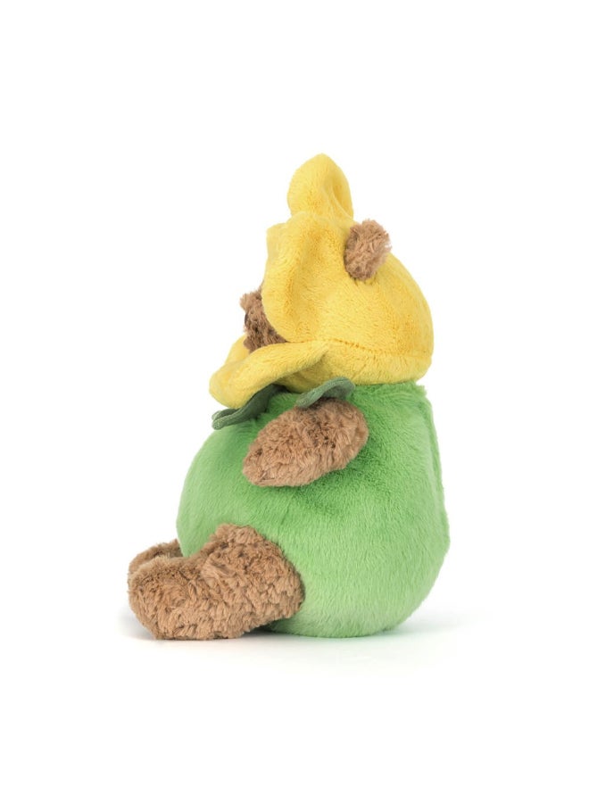 Jellycat دب بارثولوميو من جيليكات بزي النرجس، لعبة محشوة، دب تيدي ناعم في زي زهور للأطفال وجامعي التحف، هدية ربيعية لطيفة، 26 سم - Image 2
