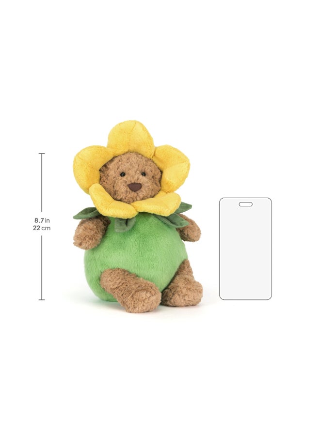 Jellycat دب بارثولوميو من جيليكات بزي النرجس، لعبة محشوة، دب تيدي ناعم في زي زهور للأطفال وجامعي التحف، هدية ربيعية لطيفة، 26 سم - Image 5