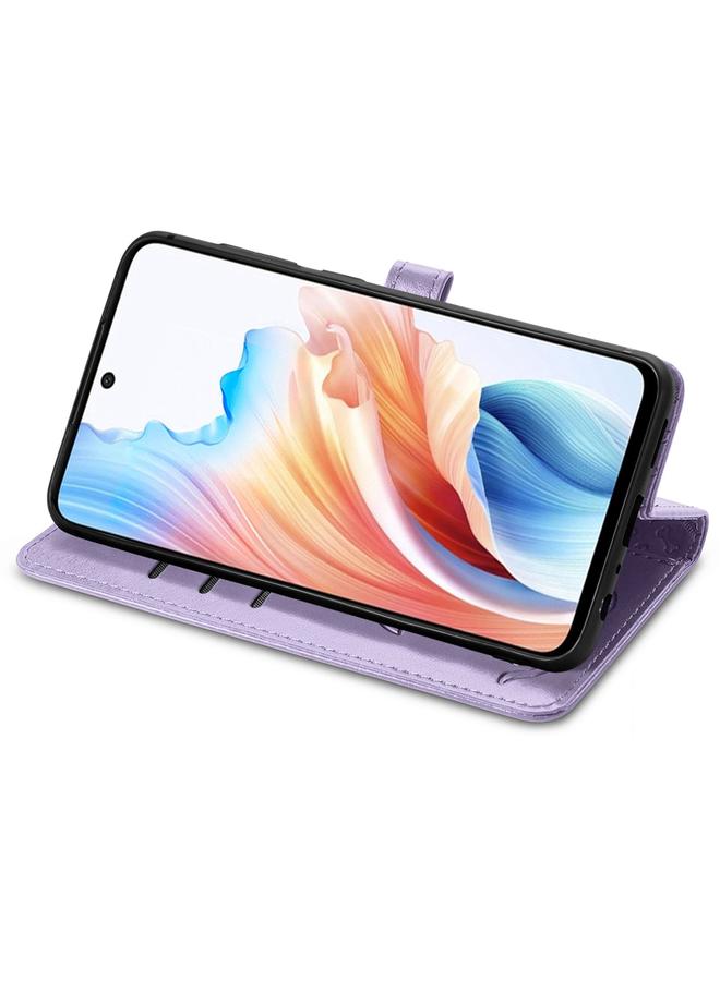 اس-توب جراب لهاتف OPPO A79 5G / A2 5G جراب هاتف من الجلد المنقوش بنقشة قطة وكلب - Image 4