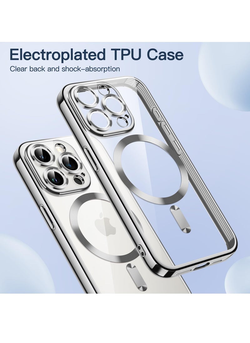 Houmt iPhone 15 Pro Max Case Electroplated Magnetic Case Support Wireless Charging Transparent Camera Lens Protector Shockproof iPhone 15 Pro Max Magsafe Cover 6.7 Inch  - Image 3