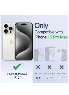 Houmt iPhone 15 Pro Max Case Electroplated Magnetic Case Support Wireless Charging Transparent Camera Lens Protector Shockproof iPhone 15 Pro Max Magsafe Cover 6.7 Inch  - Image 2