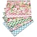 Hanjunzhao 6Pcs Vintage Rose Floral Gingham Fat Quarter Fabric 18x22 Inch 100 Soft Cotton Precut Quilting Fabric for Sewing Patchwork DIY Crafts Home Decor - Image 2
