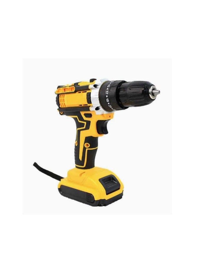Professional cordless electric drill set, includes 2 batteries
