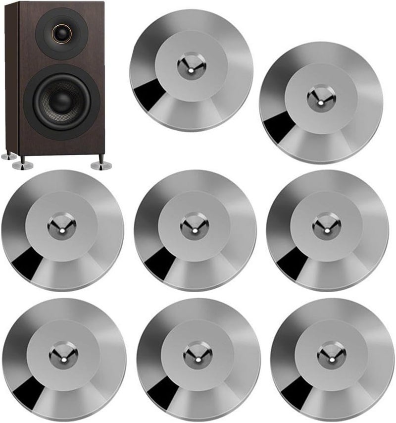 woobles Speaker Base Pad, 8 Pcs Pure Copper 25 x 4mm Universal Copper Speaker Shock Base Pad Isolation Mat Floor Disc (Gun Color) - Image 1