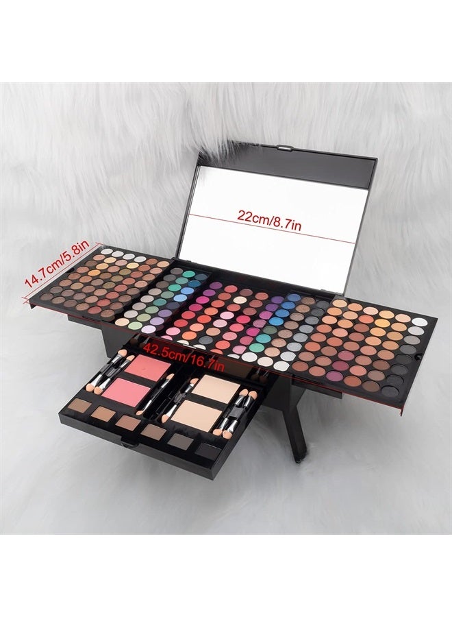 VERONNI All In One Makeup Kit For Women Full Kit -142 Colors Shimmer Matte Eyeshadow Palette,3 Blusher,3 Eyebrow Powder,3 Applicators and Mirror Make Up Kit for Teens Women Gift Set (194 Colors) - Image 3