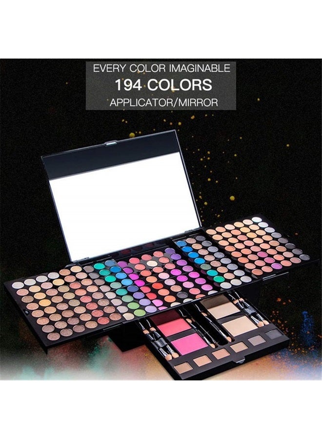 VERONNI All In One Makeup Kit For Women Full Kit -142 Colors Shimmer Matte Eyeshadow Palette,3 Blusher,3 Eyebrow Powder,3 Applicators and Mirror Make Up Kit for Teens Women Gift Set (194 Colors) - Image 2