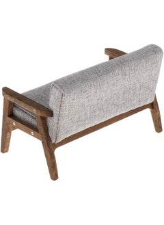 silvercnc European 1:12 Dollhouse Living Room Furniture Set Cloth Sofa Wood Frame, Doll House Life Scenes Decoration - Gray  - Image 5