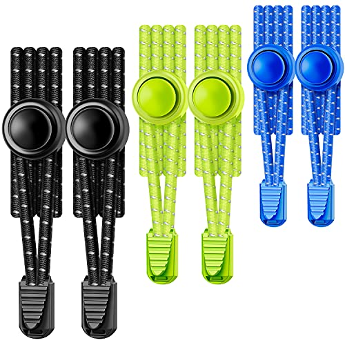 UpUGo Elastic Shoe Laces, 3 Pairs No Tie Shoe Laces Tieless for Kids, Adults, Elderly, One Size Fit All - Image 1