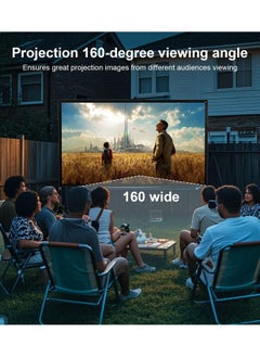 CityRiya-Long Projector Screen and Stand, 120 inch Portable Projector Screen with Stand, Indoor Outdoor Projection Screen, 16:9 4K HD Wrinkle-Free Movie Screen with Carry Bag for Home Movie Theater  - Image 3