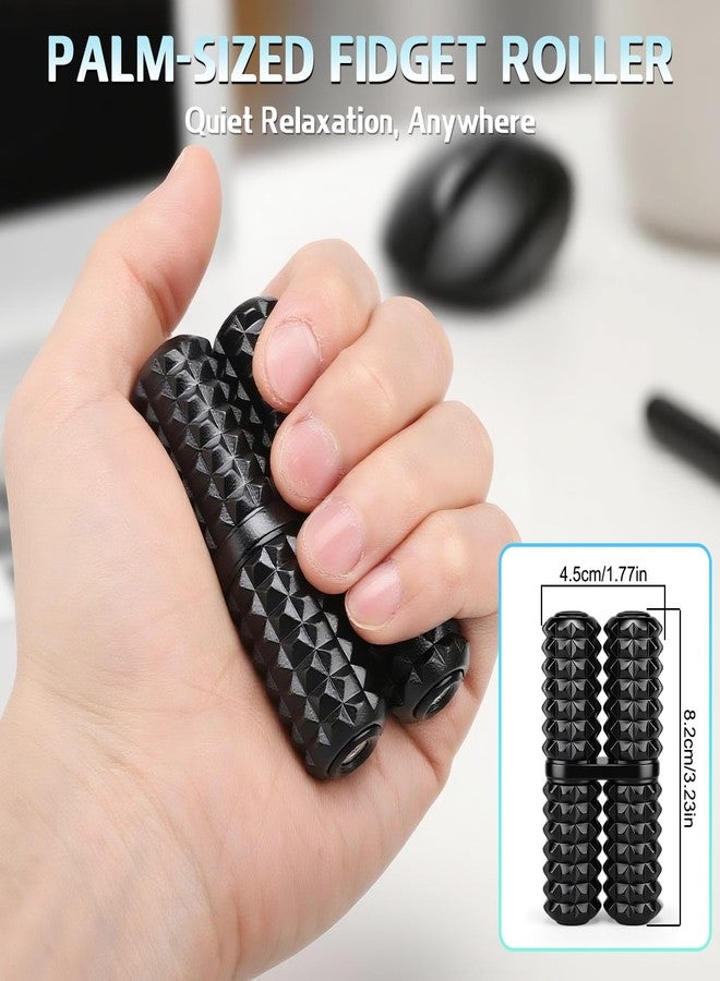 Dilabnba Hand Roller Pain Fidget Toy for Adult Anti Anxiet Stress Relief, Metal Thumb-Press Massage Style for Promotes Focus Clarity, Gift for Valentine Easter Chamstic, 15+ - Black - Image 2