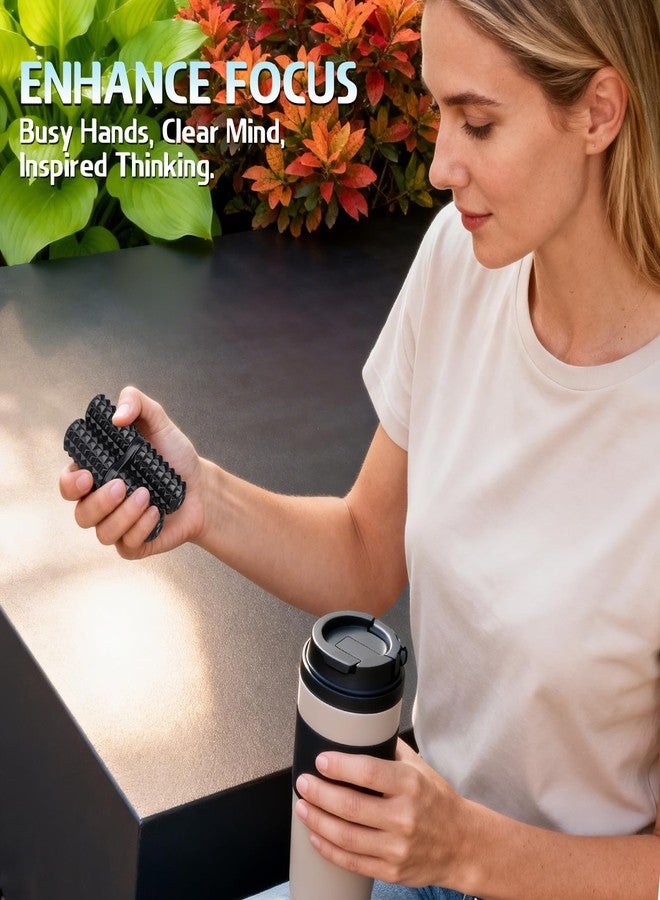 Dilabnba Hand Roller Pain Fidget Toy for Adult Anti Anxiet Stress Relief, Metal Thumb-Press Massage Style for Promotes Focus Clarity, Gift for Valentine Easter Chamstic, 15+ - Black - Image 4