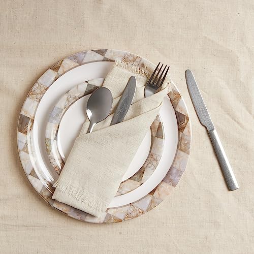 ACCENTHOME Natural Cotton Linen Napkin Set of 12 18x18 inch Dinner Napkins - Washable Soft Premium Hotel Quality Reusable Hemmed Edges Napkins Perfect Table Linens for Family Dinners, Weddings - Image 2