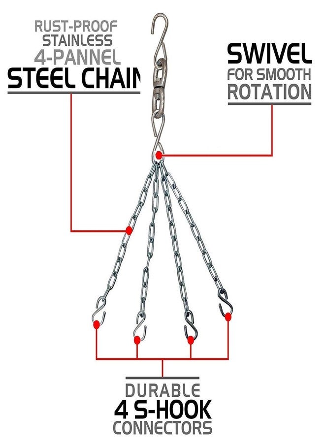 Fazzul Punching Bag for Home Heavy Duty Black Boxing Punching Bag with Stainless Steel Hanging Chain 2Feet Unfilled Synthetic Leather for (MMA,Kickboxing,Muay Thai,Taekwondo,Judo,Karate). Black (2FT) - Image 3