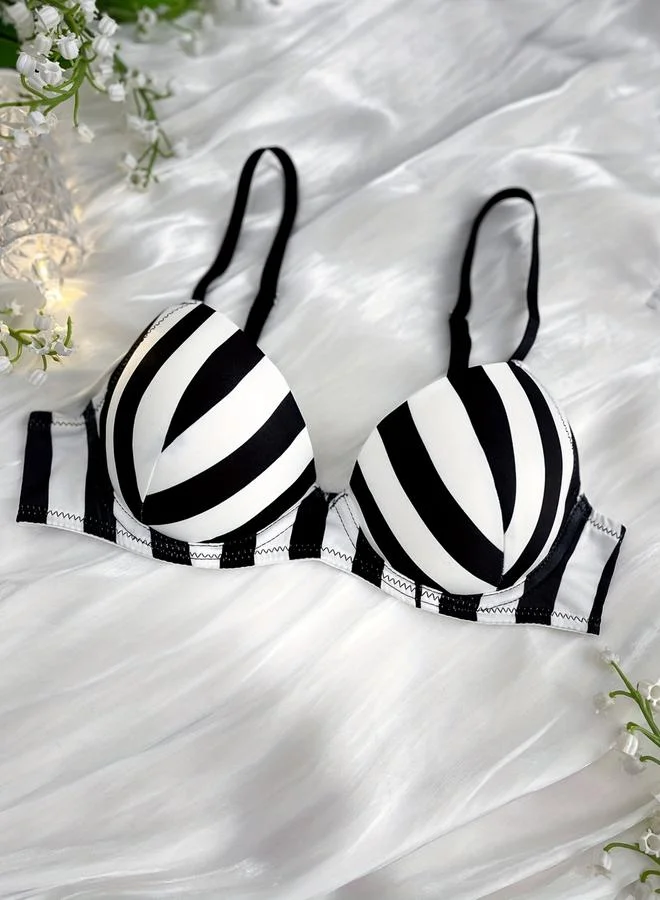 Take Two Striped Padded Wired Regular Bra